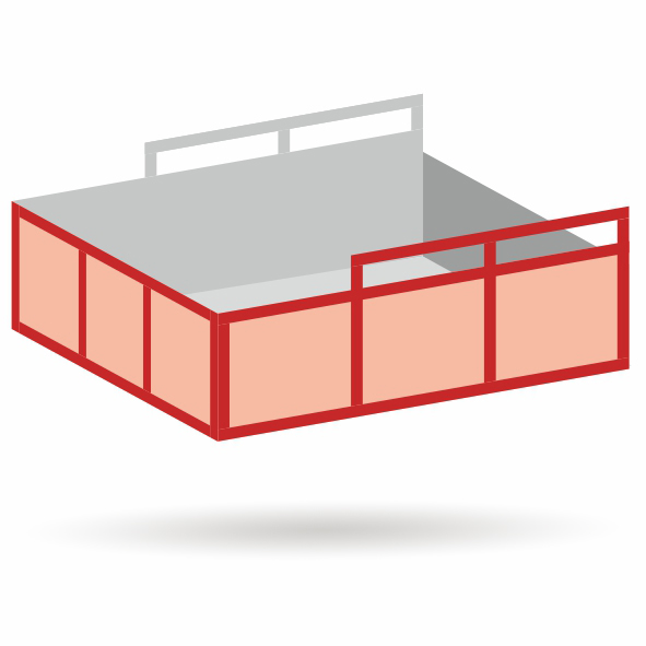 Truck platform with railing - kit 1:87 (H0)