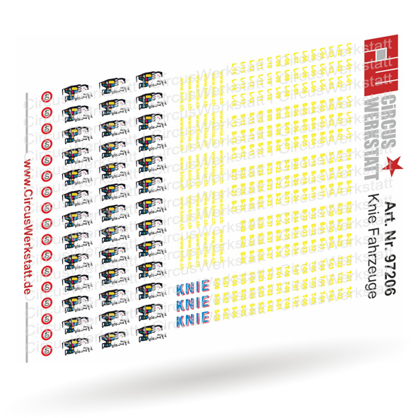 Circus Knie Fahrzeuge - Decal/ Nassschieber Set 1:87