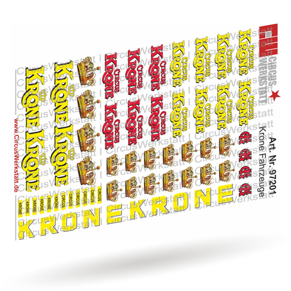 Water transfer lettering Circus Krone vehicles - decal set 1/87